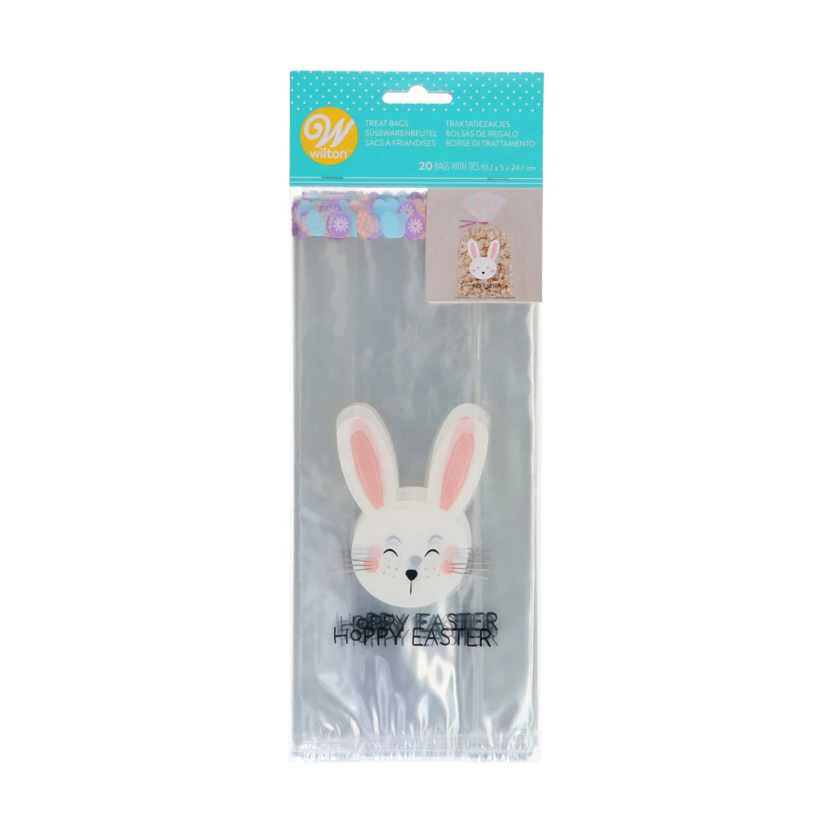 SACOS DE DOCES WILTON - COELHO DA PÁSCOA “HOPPY EASTER” (20 U)