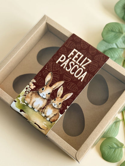 Cinta Para Caixa 6 Mini-Ovos 50g / 4 Mini-Ovos + 3 Doces - Linha Campo