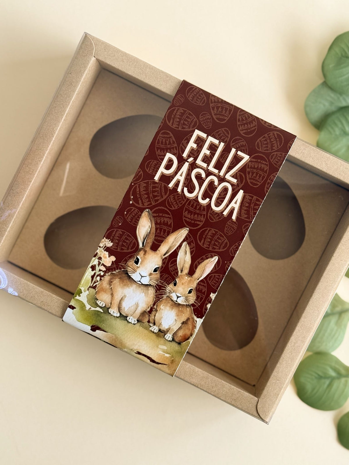 Cinta Para Caixa 6 Mini-Ovos 50g / 4 Mini-Ovos + 3 Doces - Linha Campo