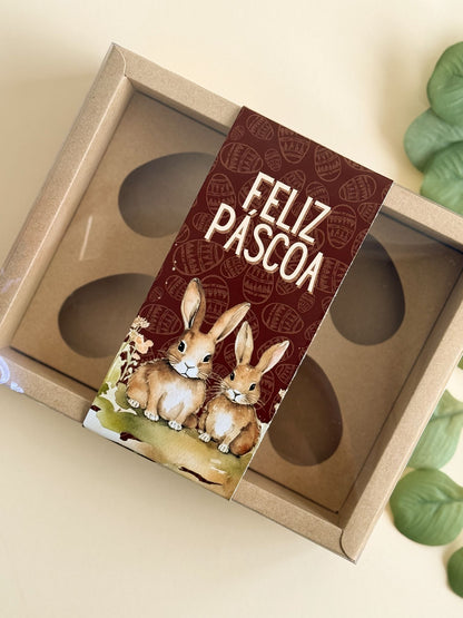 Cinta Para Caixa 6 Mini-Ovos 50g / 4 Mini-Ovos + 3 Doces - Linha Campo