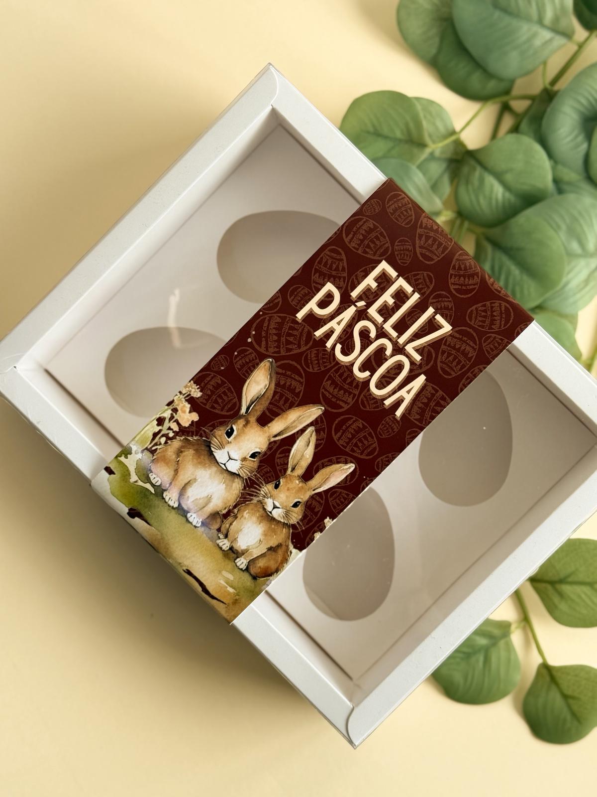 Cinta Para Caixa 6 Mini-Ovos 50g / 4 Mini-Ovos + 3 Doces - Linha Campo