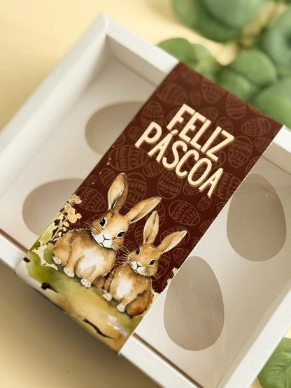 Cinta Para Caixa 6 Mini-Ovos 50g / 4 Mini-Ovos + 3 Doces - Linha Campo