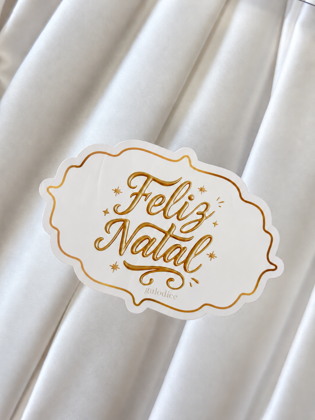Etiqueta Autocolante Natal Dourado 5cm - Pack 10 un.