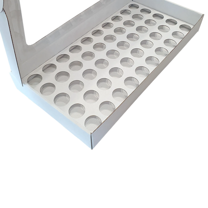 Caixa p/ 50 Brigadeiros c/janela Branca - PACK 10UN