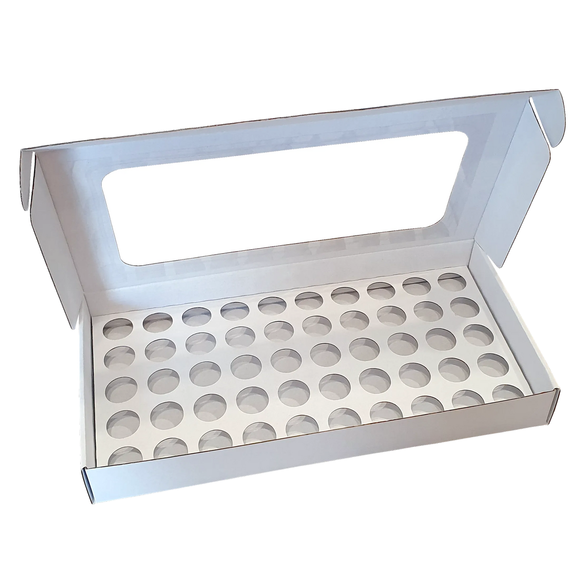 Caixa p/ 50 Brigadeiros c/janela Branca - PACK 10UN