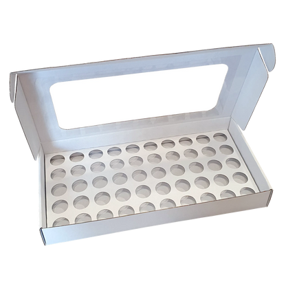 Caixa p/ 50 Brigadeiros c/janela Branca - PACK 10UN