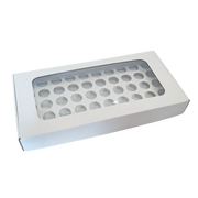 Caixa p/ 50 Brigadeiros c/janela Branca - PACK 10UN