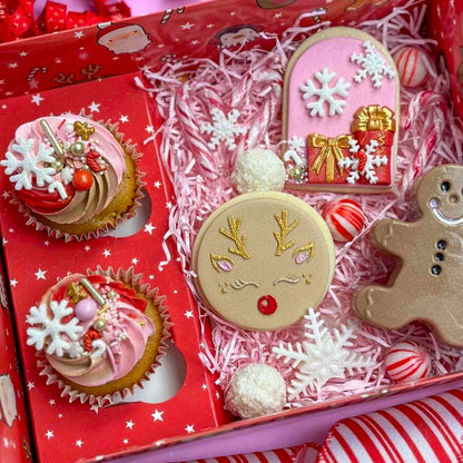CONJUNTO DE 2 CAIXAS PARA DOCES E CUPCAKES SIMPLY MAKING - PERSONAGENS DE NATAL