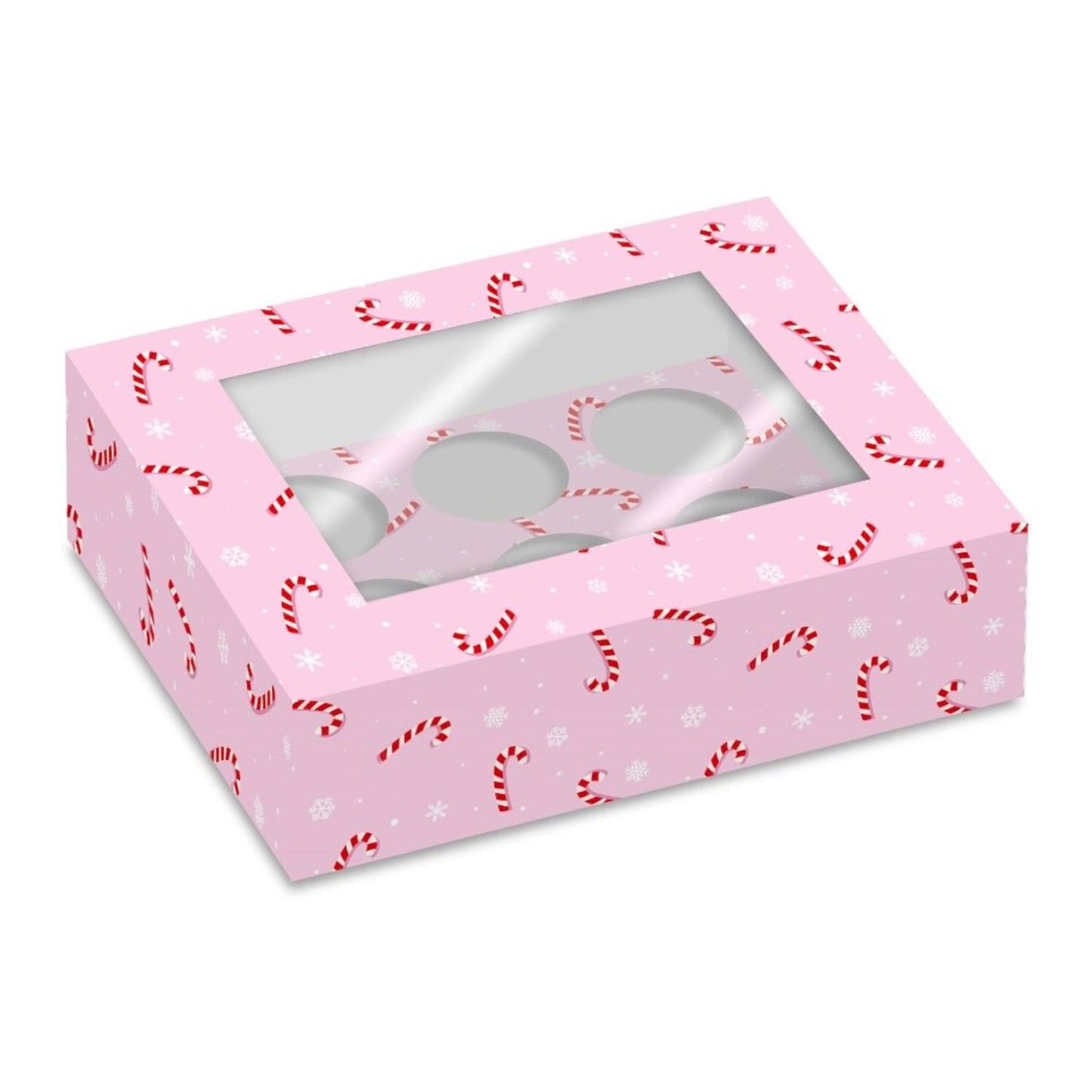 CONJUNTO DE 2 CAIXAS PARA 6 CUPCAKES SIMPLY MAKING - BENGALA DOCE DE NATAL