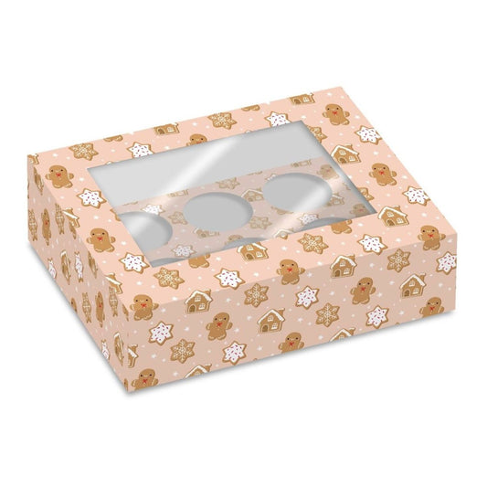 CONJUNTO DE 2 CAIXAS PARA 6 CUPCAKES SIMPLY MAKING - BISCOITO DE GENGIBRE
