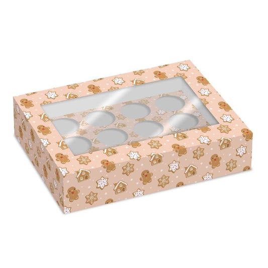 CONJUNTO DE 2 CAIXAS PARA 12 CUPCAKES SIMPLY MAKING - BISCOITO DE GENGIBRE