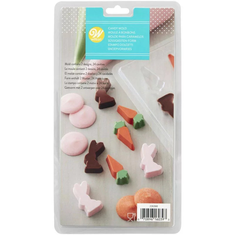 MOLDE PARA CHOCOLATE (3D) WILTON - COELHOS E CENOURAS