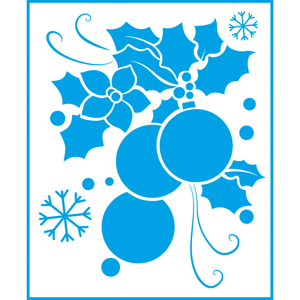Stencil Médio Natal - Arranjo e Enfeites