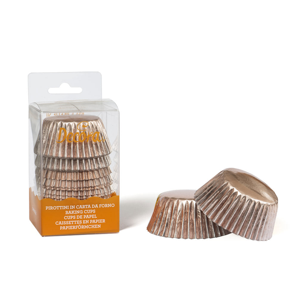 ROSE GOLD CUPCAKE MOLDS - 60UN 50x32mm