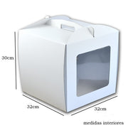 Cake box with window 32x32x30 WHITE