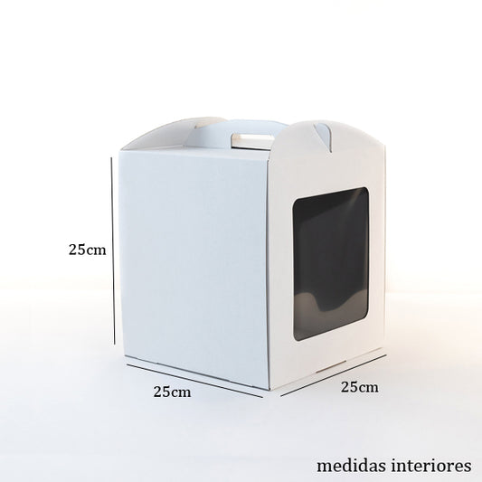 Caixa Alta c/ Janela 25x25x25 BRANCA - PACK 10UN