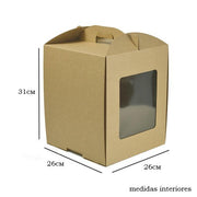 Caixa para bolo c/janela 26x26x31 KRAFT