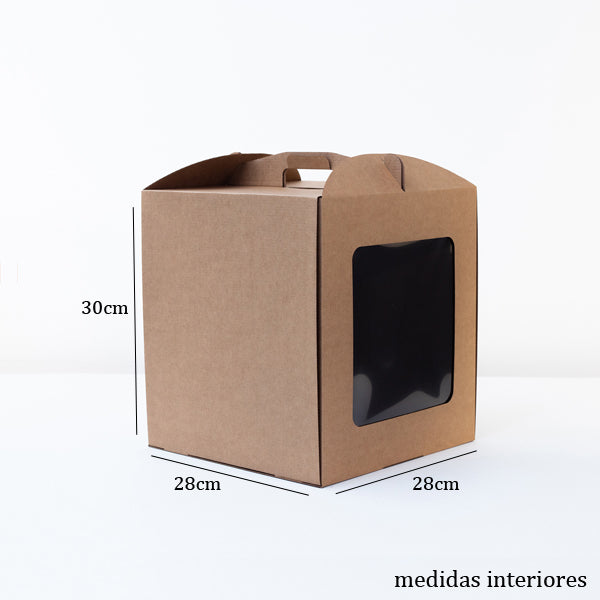 Caixa Alta c/ Janela 28x28x30 KRAFT - PACK 10UN