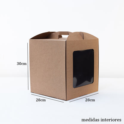 Caixa Alta c/ Janela 28x28x30 KRAFT - PACK 10UN