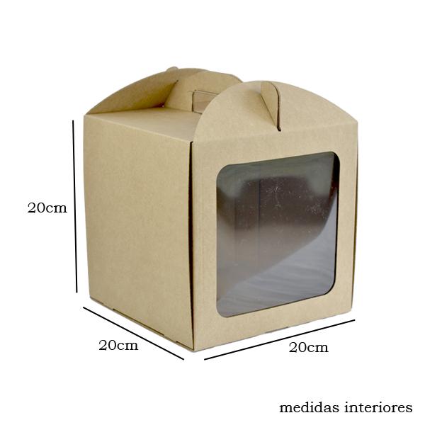 Caixa Alta c/ Janela 20x20x20 KRAFT - PACK 10UN