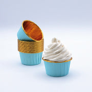 Cápsulas Cupcake Azul & Ouro