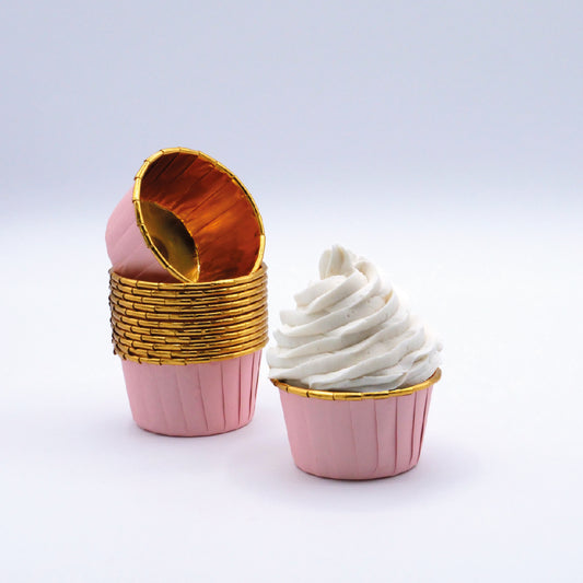 Cápsulas Cupcake Rosa & Ouro