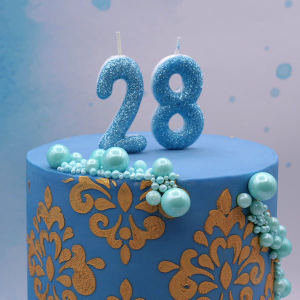 Blue Glitter Candle No.