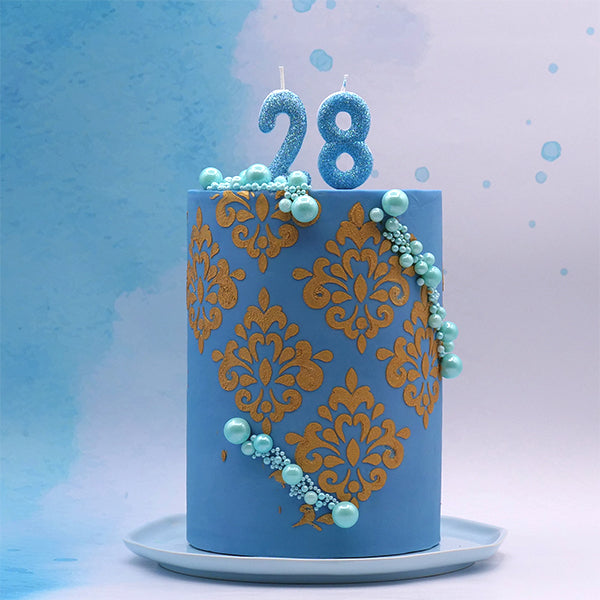 Blue Glitter Candle No.