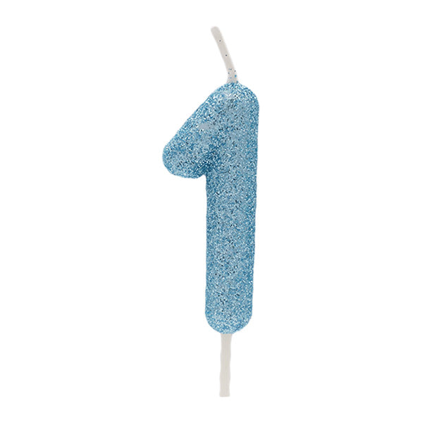 Blue Glitter Candle No.