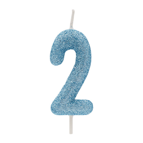Blue Glitter Candle No.