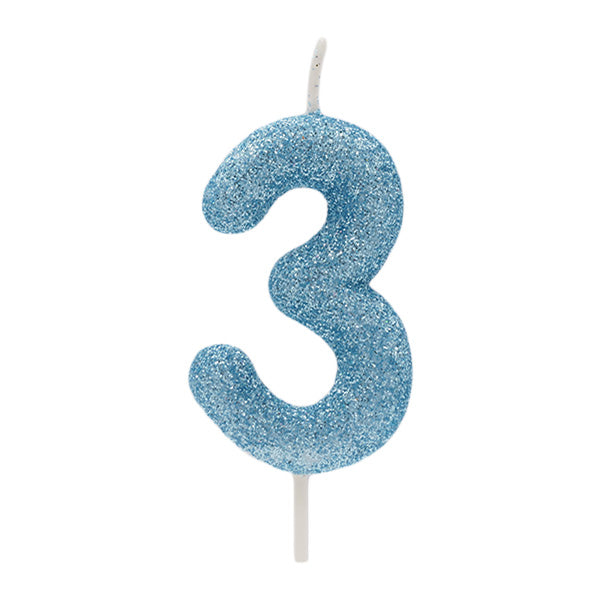 Blue Glitter Candle No.