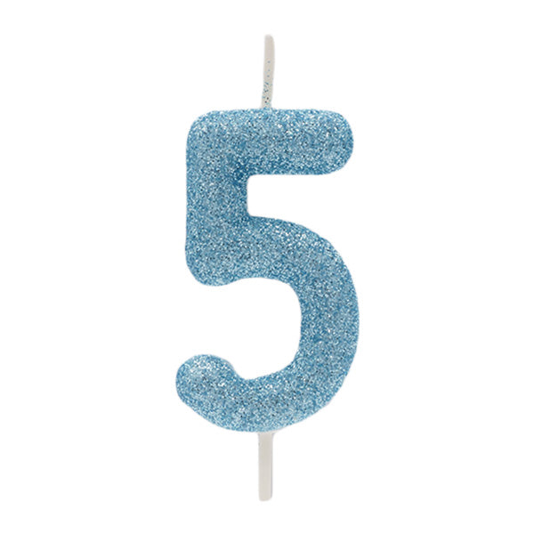 Blue Glitter Candle No.