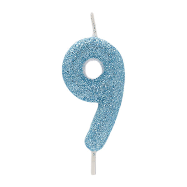 Blue Glitter Candle No.